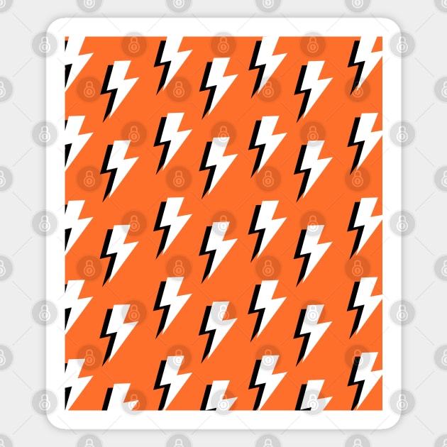 Orange, Black and White Lightning Sticker by OneThreeSix